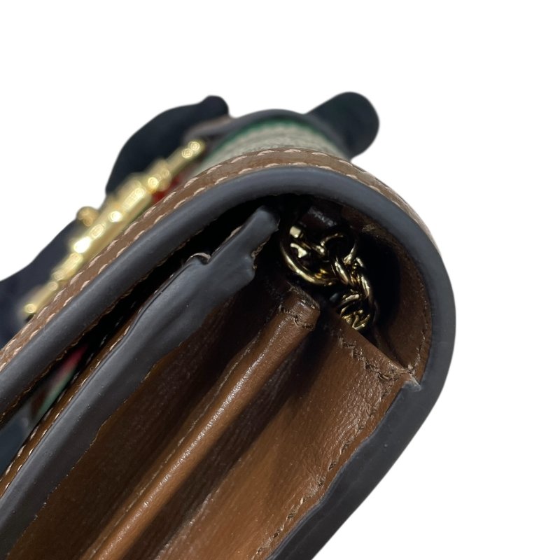 GUCCI 古馳 252681 JACKIE 1961 鍊條長夾 GG SUPREME PVC帆布 老花 棕色系 金釦-9