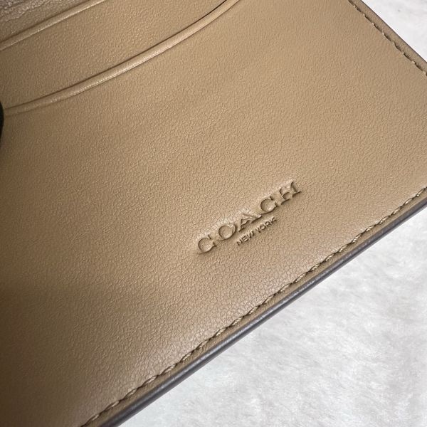 COACH 經典LOGO卡袋皮夾棕色-7