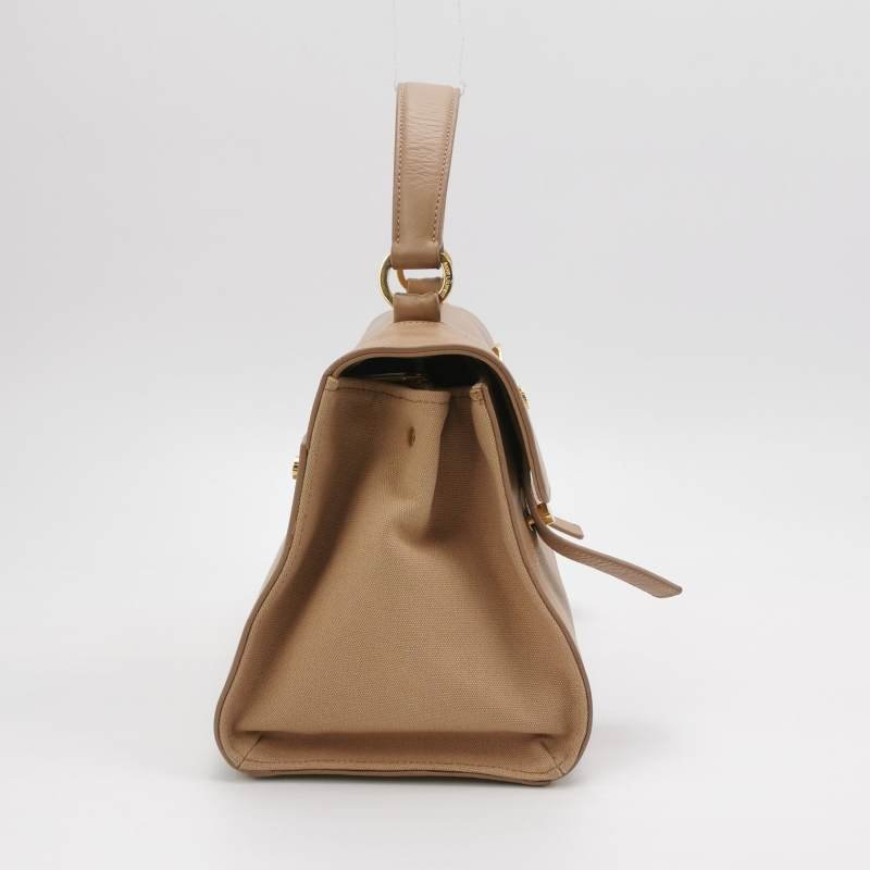 Saint Laurent MuseTwo牛皮帆布純色金屬扣斜挎包單肩包-3