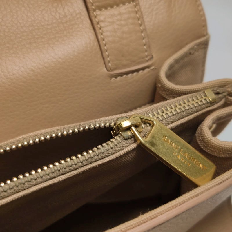 Saint Laurent MuseTwo牛皮帆布純色金屬扣斜挎包單肩包-12