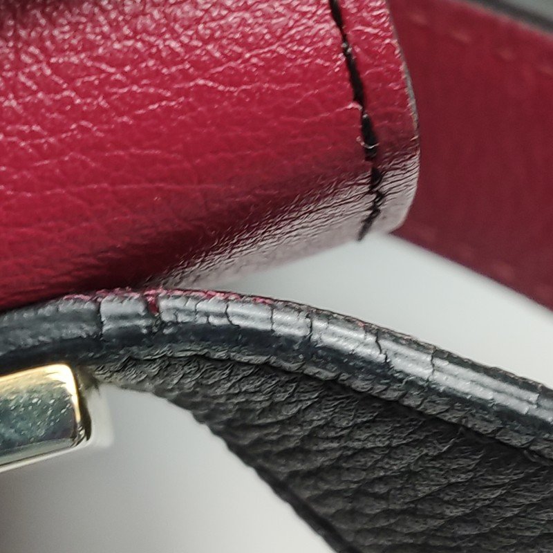 Delvaux Madame牛皮拼色抽取式翻蓋斜挎包單肩包-23