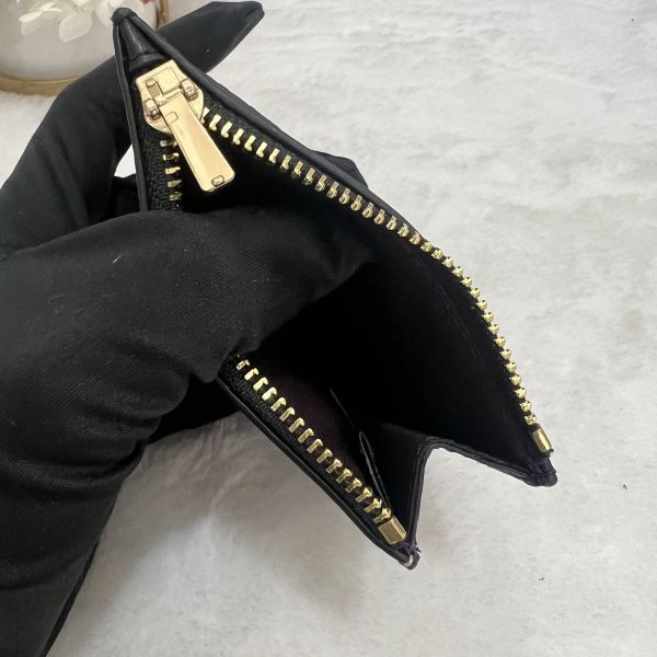 Coach 黑色老花三折短夾-15