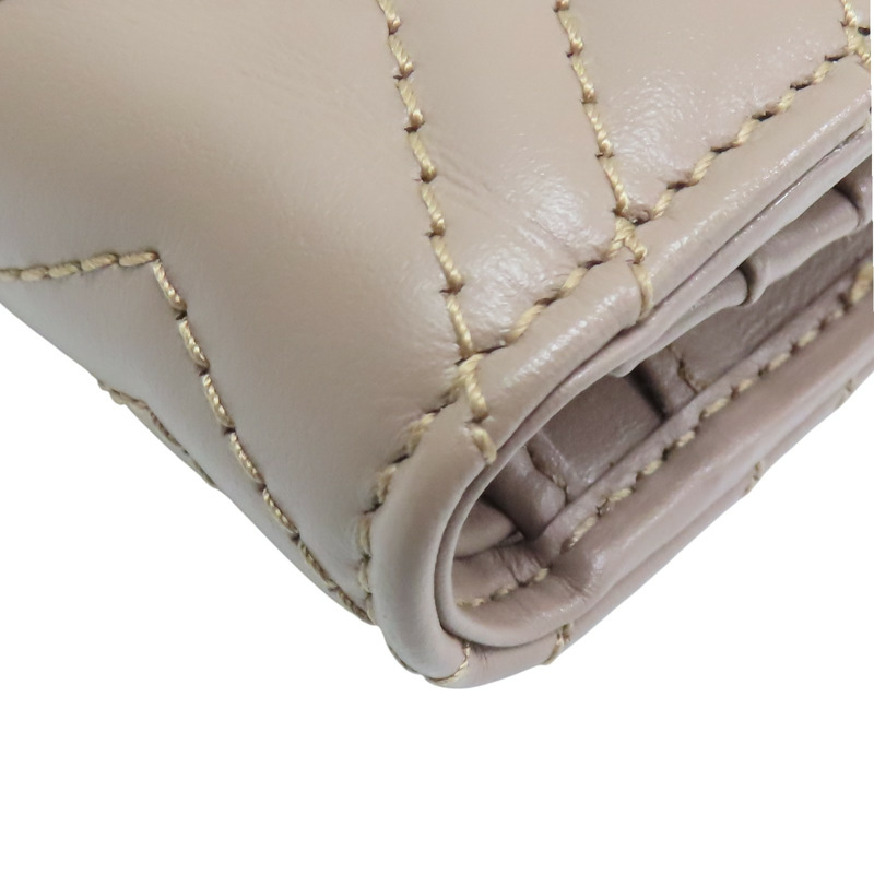 棕色 牛皮 山形紋 扣式 雙折 GG Marmont 短夾 466492【GUCCI 古馳】 466492-13