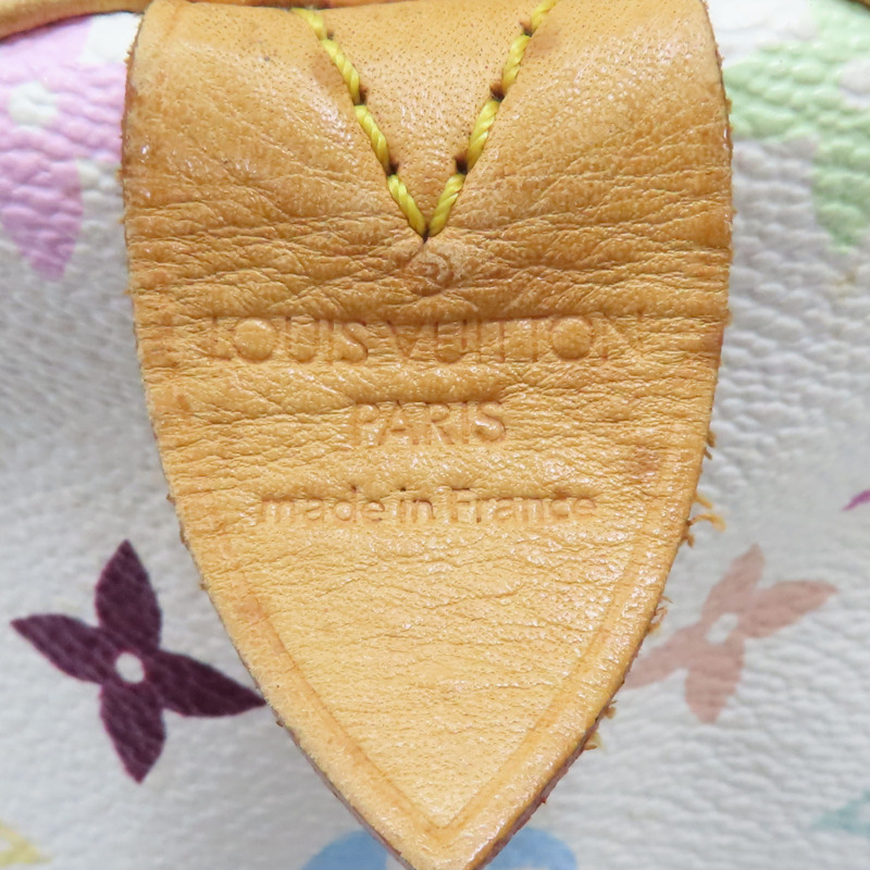 白彩 原花帆布 Speedy 30 波士頓包 手提包【LOUIS VUITTON LV 路易威登】 M92643-6