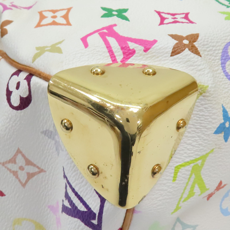 白彩 原花帆布 Speedy 30 波士頓包 手提包【LOUIS VUITTON LV 路易威登】 M92643-12