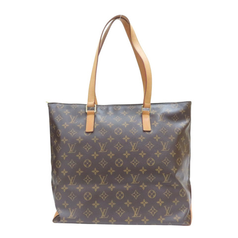 棕色 原花帆布 Cabas Mezzo 肩背包  【LOUIS VUITTON LV 路易威登】 M51151