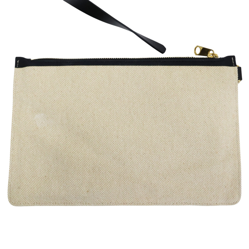 白色帆布 棕色皮革 飾邊 托特包【BURBERRY 巴寶莉】 8010341-4