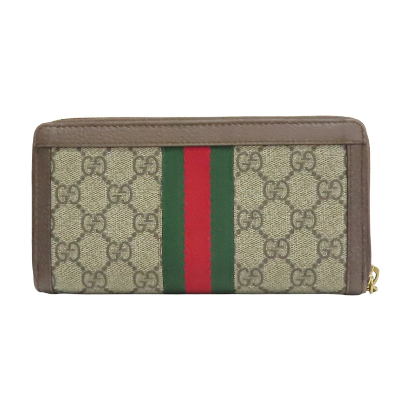棕色 GG supreme帆布 拉鍊長夾 【GUCCI 古馳】 523154-1