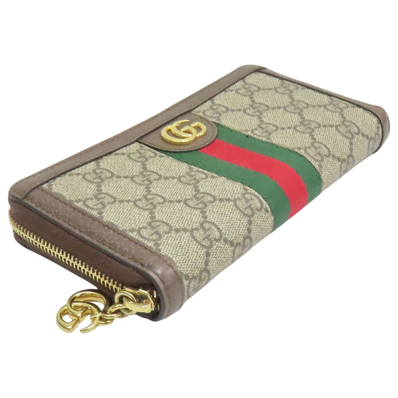 棕色 GG supreme帆布 拉鍊長夾 【GUCCI 古馳】 523154-2