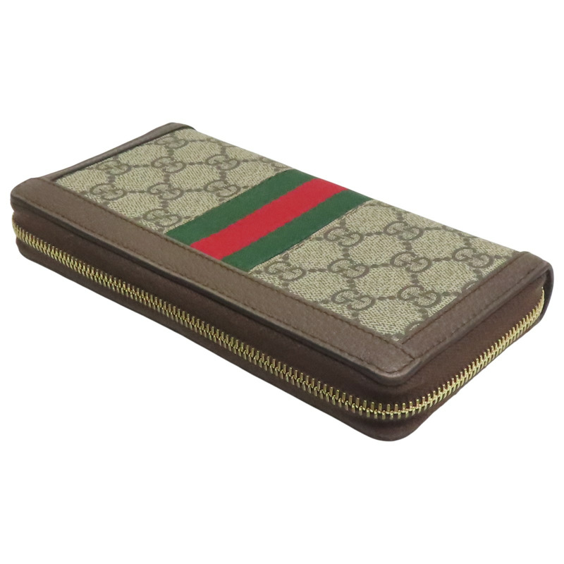 棕色 GG supreme帆布 拉鍊長夾 【GUCCI 古馳】 523154-3