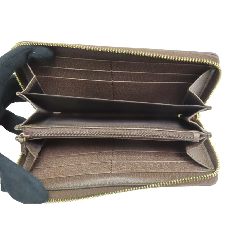 棕色 GG supreme帆布 拉鍊長夾 【GUCCI 古馳】 523154-4