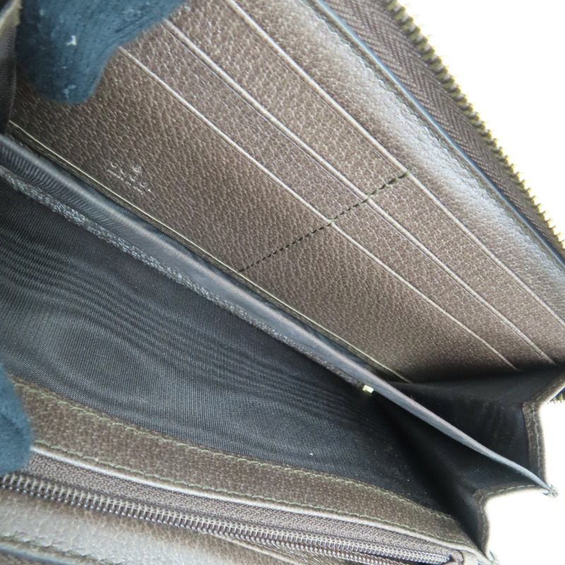 棕色 GG supreme帆布 拉鍊長夾 【GUCCI 古馳】 523154-7