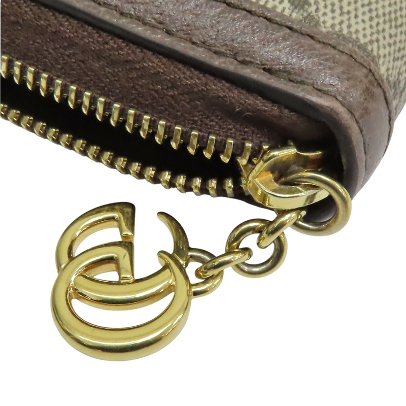 棕色 GG supreme帆布 拉鍊長夾 【GUCCI 古馳】 523154-11