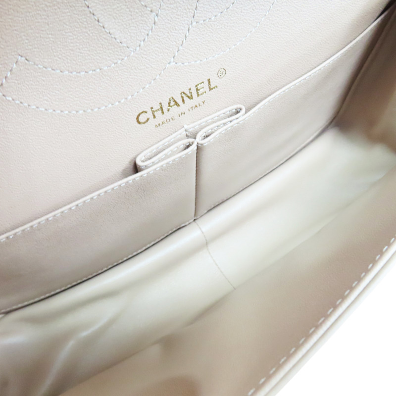 膚色 牛皮 2.55 口蓋包 金釦【CHANEL 香奈兒】 A37587-4