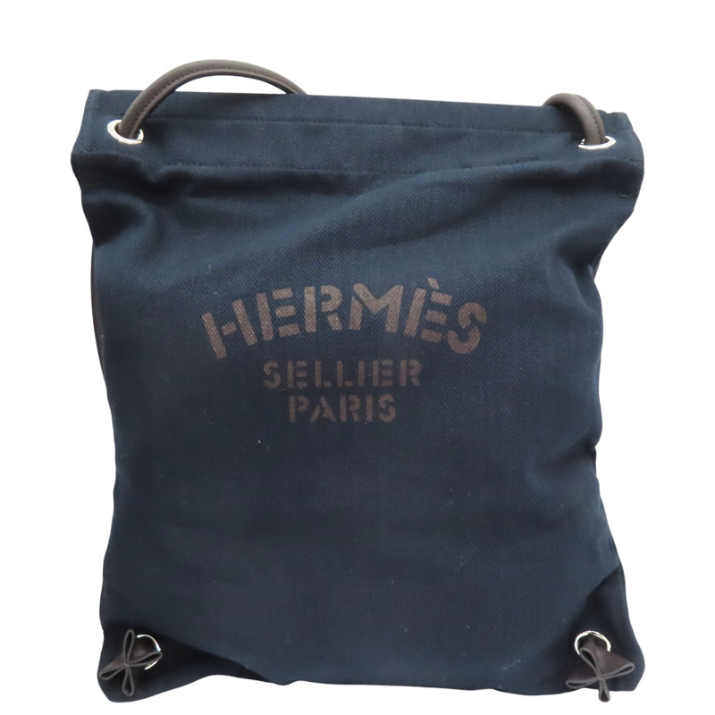 藍色 帆布 Aline Groom 肩背包 Z刻【HERMES 愛馬仕】-0