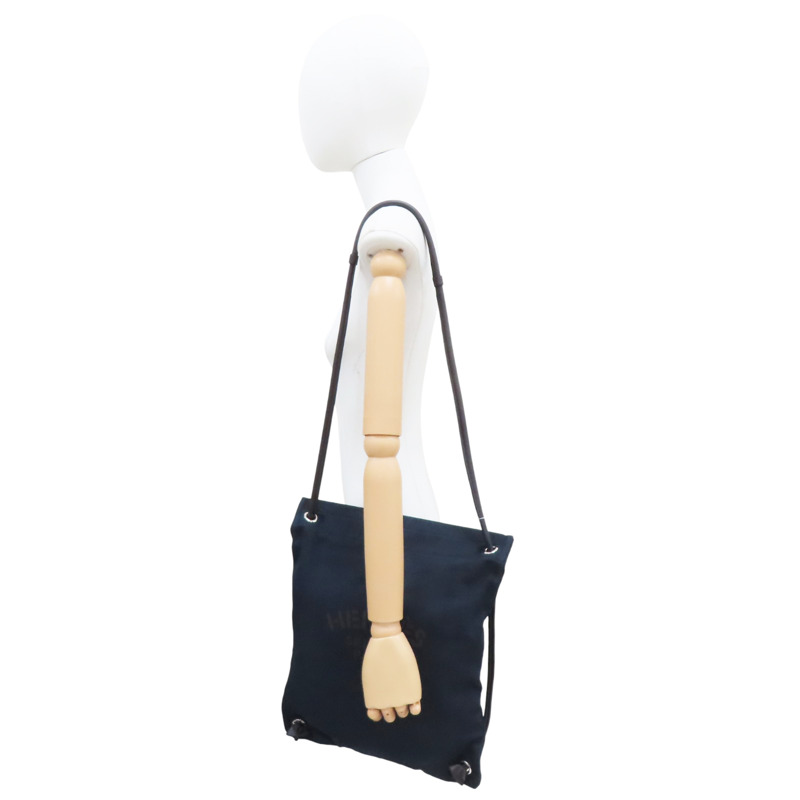 藍色 帆布 Aline Groom 肩背包 Z刻【HERMES 愛馬仕】-7