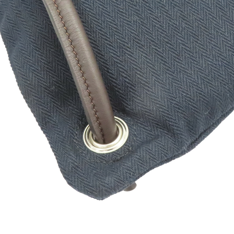 藍色 帆布 Aline Groom 肩背包 Z刻【HERMES 愛馬仕】-10