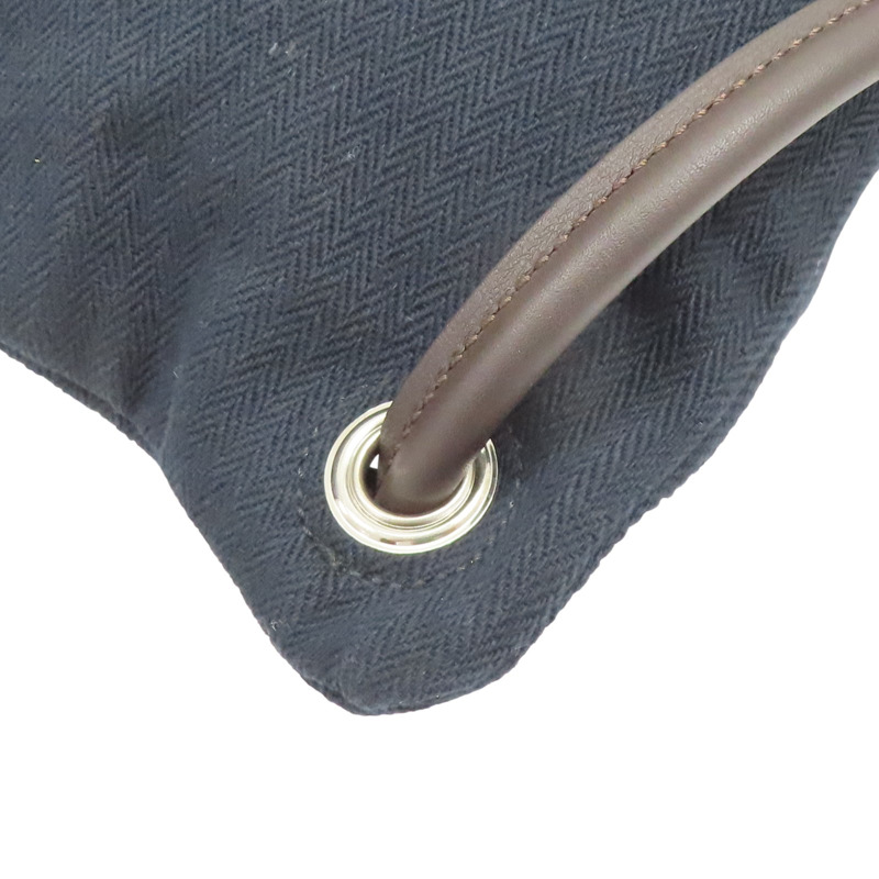 藍色 帆布 Aline Groom 肩背包 Z刻【HERMES 愛馬仕】-11