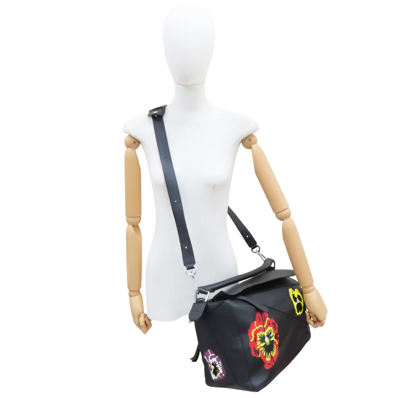 黑色 牛皮 Puzzle Pancy 肩背包【LOEWE 羅威】-8