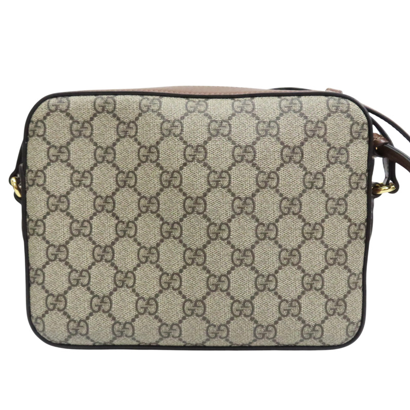 棕色 PVC塗層帆布 Horsebit 1955 肩背包【GUCCI 古馳】 645454-1