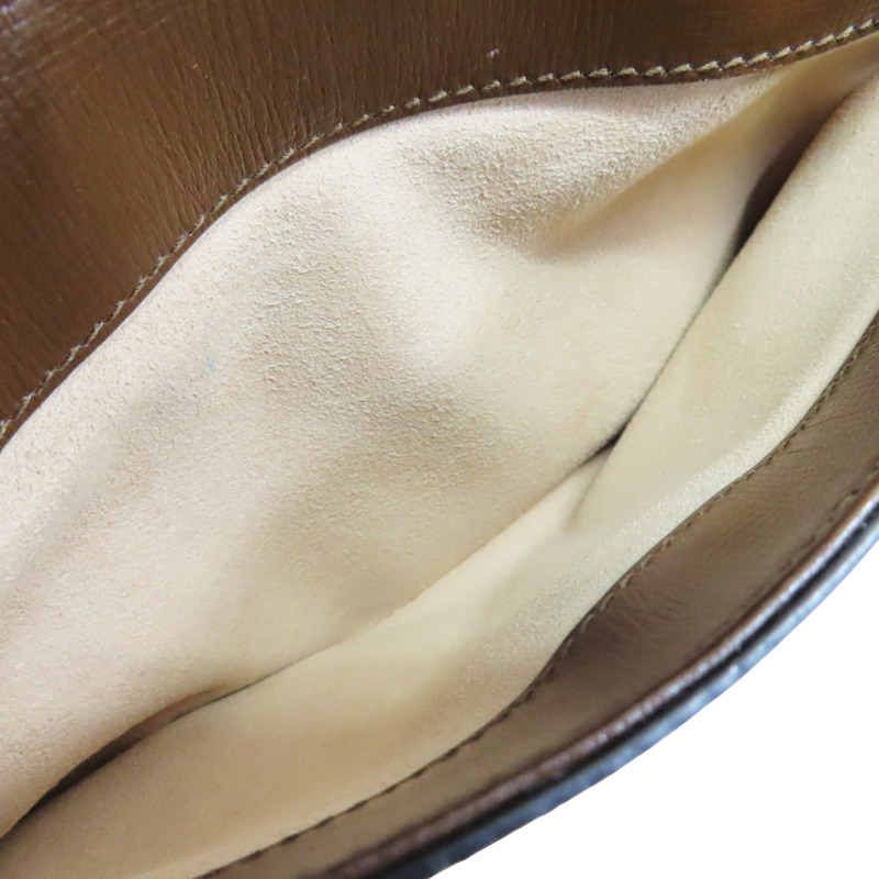 棕色 PVC塗層帆布 Horsebit 1955 肩背包【GUCCI 古馳】 645454-5