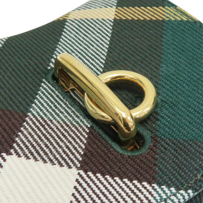綠色 格紋帆布 三折短夾【BURBERRY 巴寶莉】-9