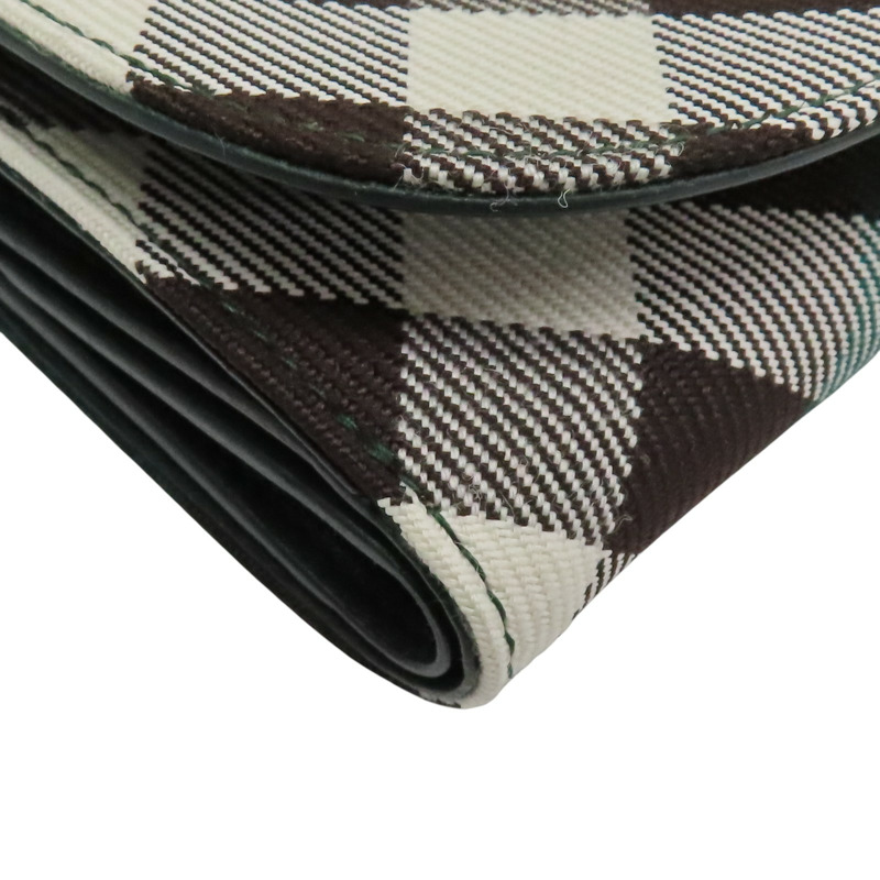 綠色 格紋帆布 三折短夾【BURBERRY 巴寶莉】-11