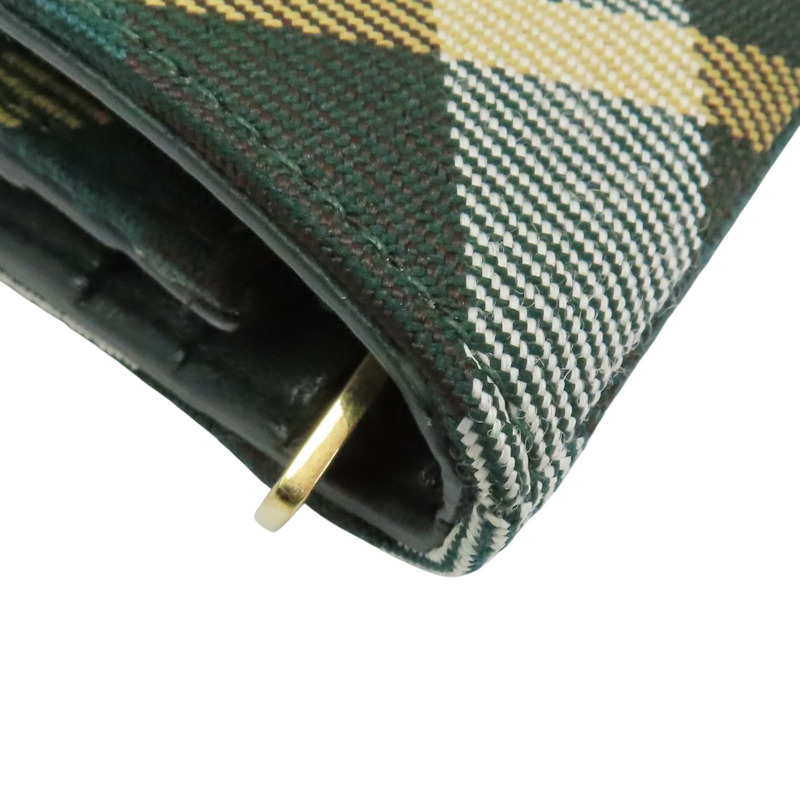 綠色 格紋帆布 三折短夾【BURBERRY 巴寶莉】-13