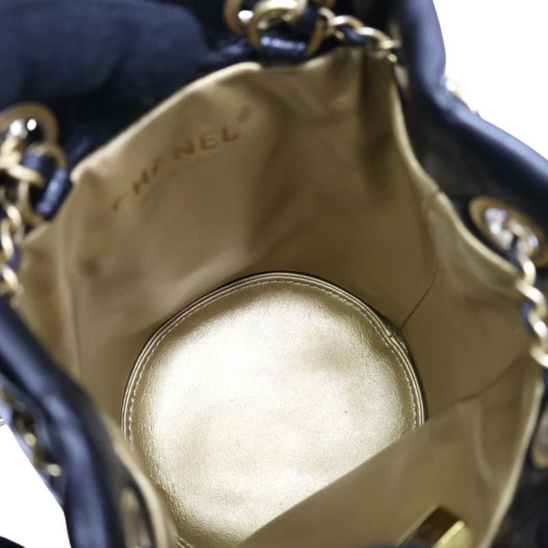 黑色羊皮 金球 水桶 鍊帶 肩背包 AS1894【CHANEL 香奈兒】 AS1894-4