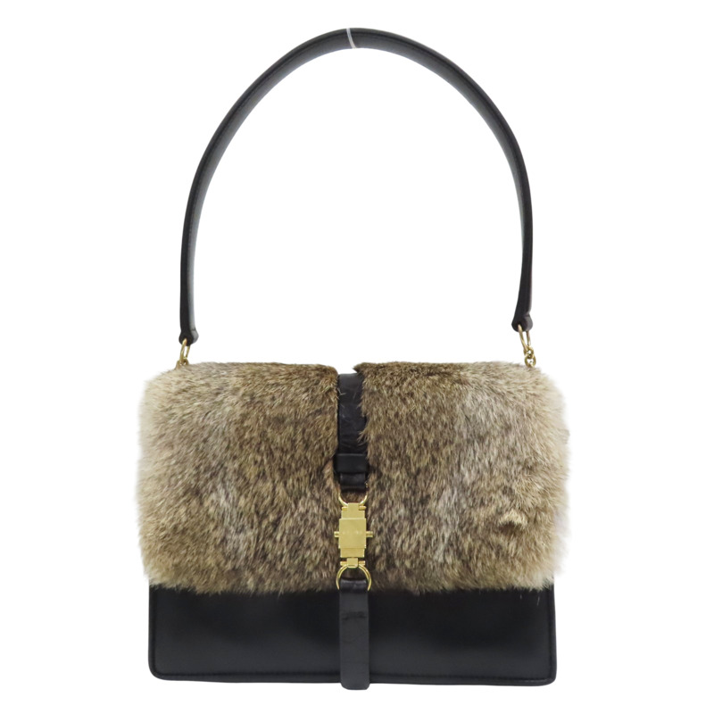 黑色 牛皮 毛毛 肩背包【CELINE 賽琳】-0