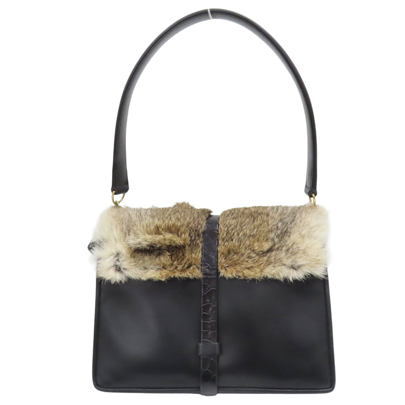 黑色 牛皮 毛毛 肩背包【CELINE 賽琳】-1