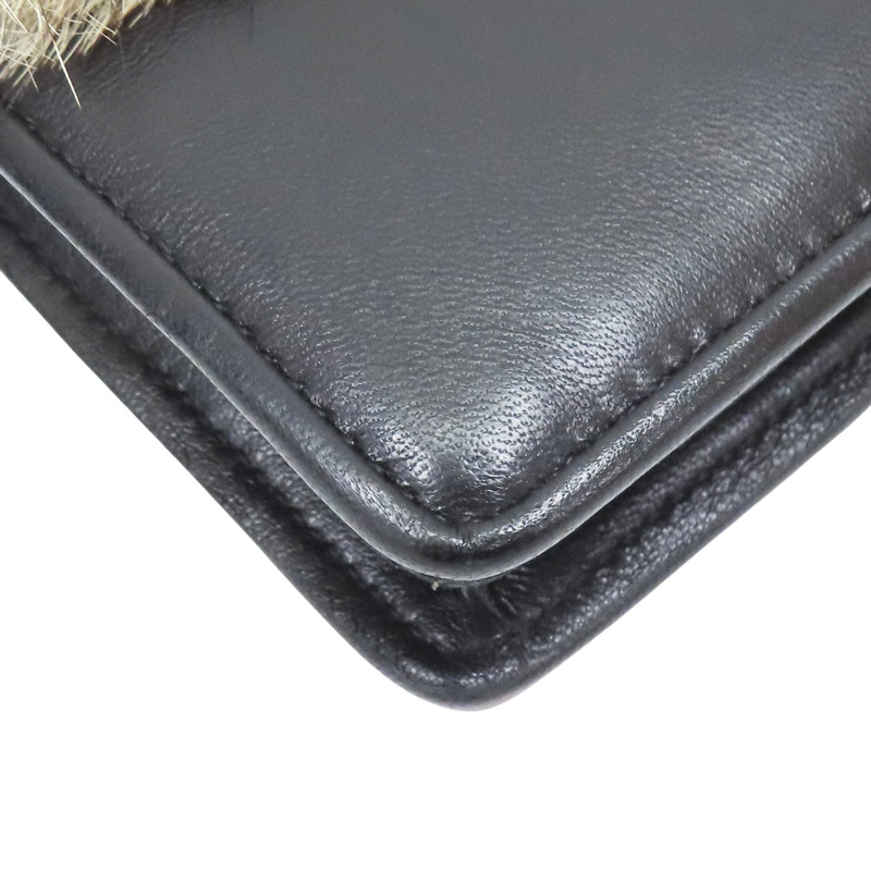 黑色 牛皮 毛毛 肩背包【CELINE 賽琳】-10