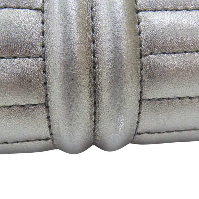 銀灰色 牛皮 圓桶 肩背包 銀釦【CHANEL 香奈兒】-13