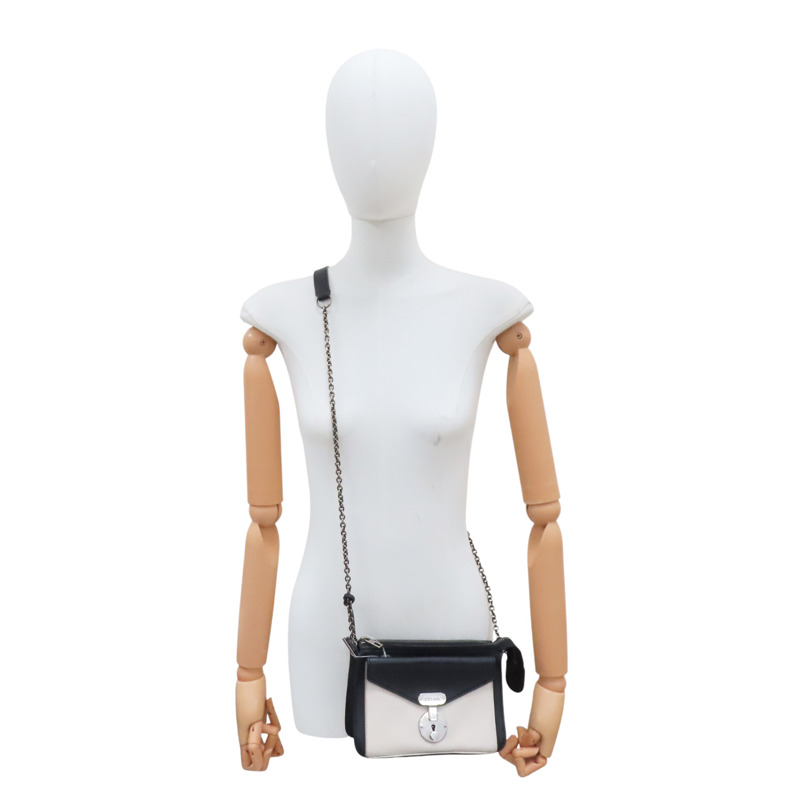 黑/白色 牛皮 鏈帶肩背包【CELINE 賽琳】-6