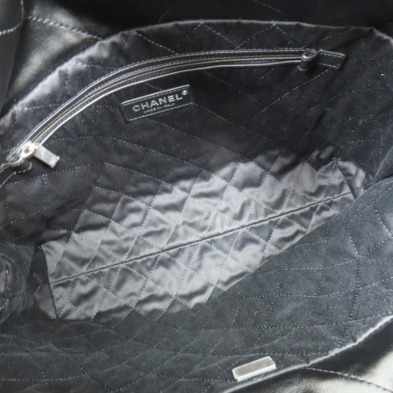 黑色 牛皮 22 肩背包 銀釦【CHANEL 香奈兒】 AS3260-5
