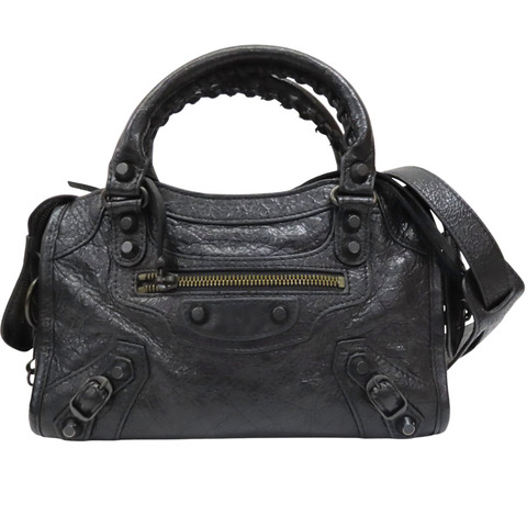黑色 山羊皮 Edge Mini City 肩背包【BALENCIAGA 巴黎世家】 390160