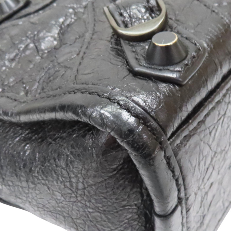 黑色 山羊皮 Edge Mini City 肩背包【BALENCIAGA 巴黎世家】 390160-9