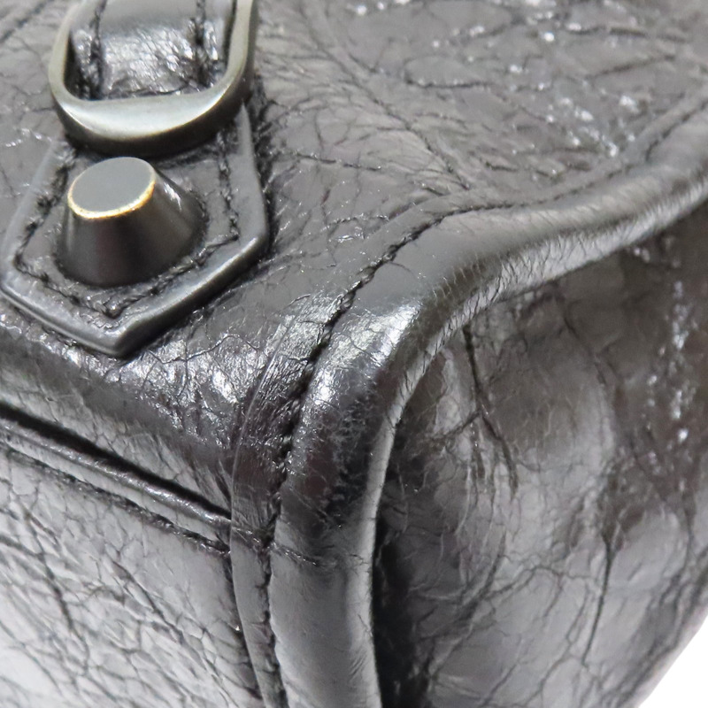 黑色 山羊皮 Edge Mini City 肩背包【BALENCIAGA 巴黎世家】 390160-10