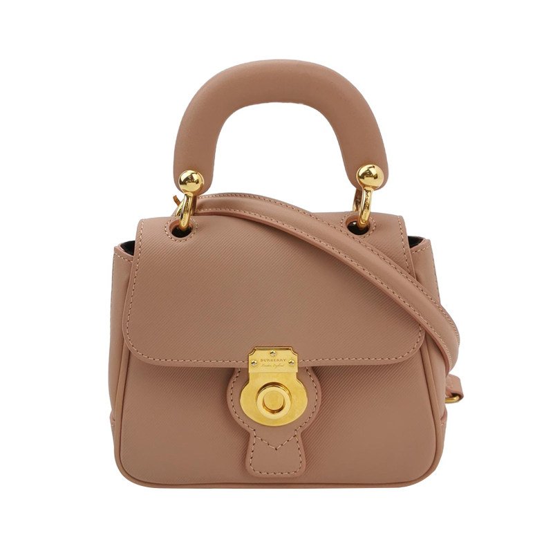Burberry DK88牛皮純色鎖扣斜挎包單肩包-0