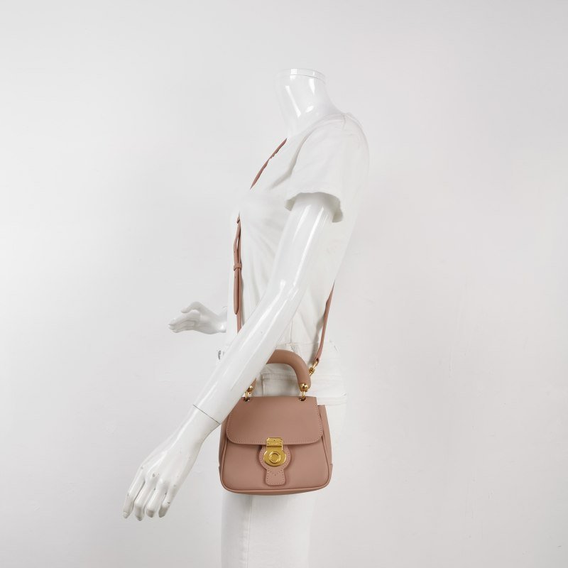 Burberry DK88牛皮純色鎖扣斜挎包單肩包-1