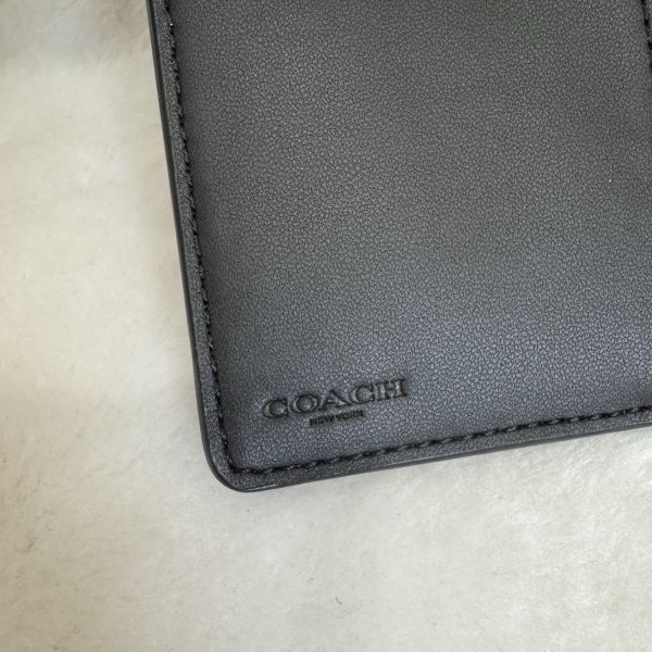 COACH 黑咖老花經典滿版老花中夾-10