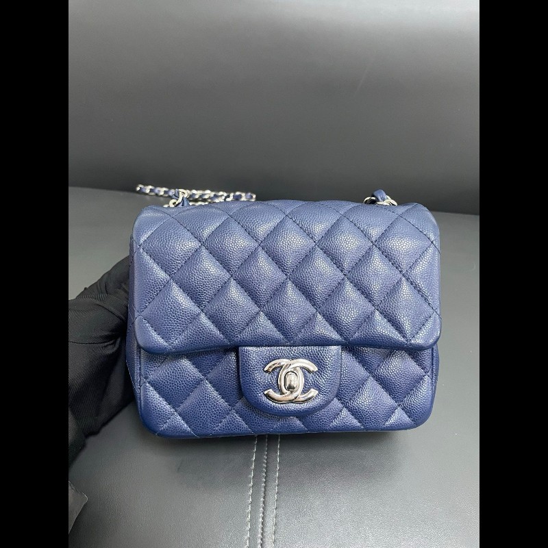 Chanel mini cf square
深藍色荔枝牛皮方胖子-1