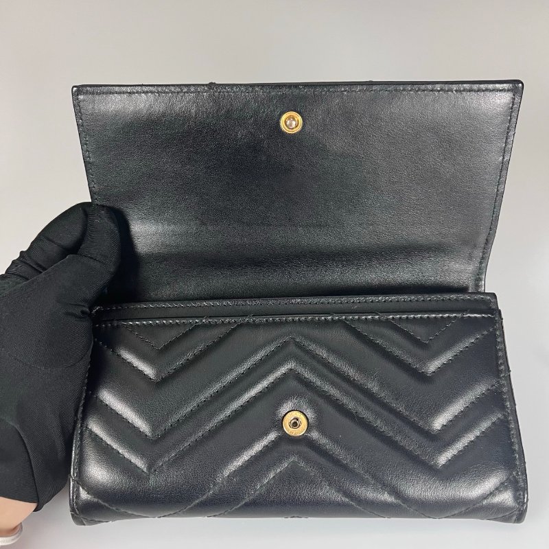 GUCCI 443436 黑MARMONT掀蓋長夾-4
