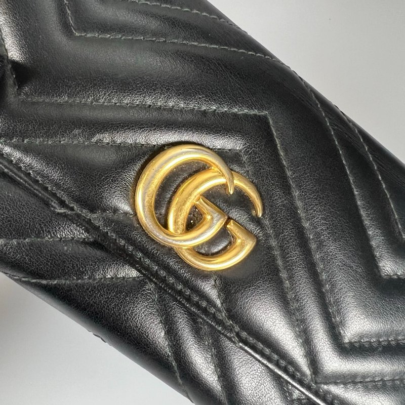 GUCCI 443436 黑MARMONT掀蓋長夾-6