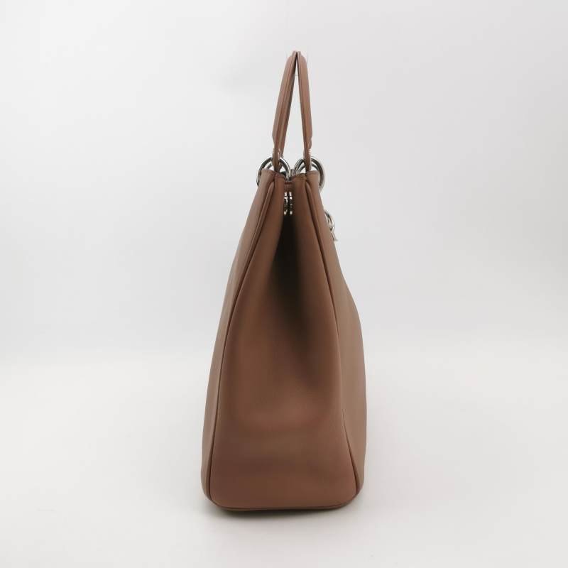 Dior Diorissimo大號牛皮純色Dior字母吊飾子母包單肩包-4