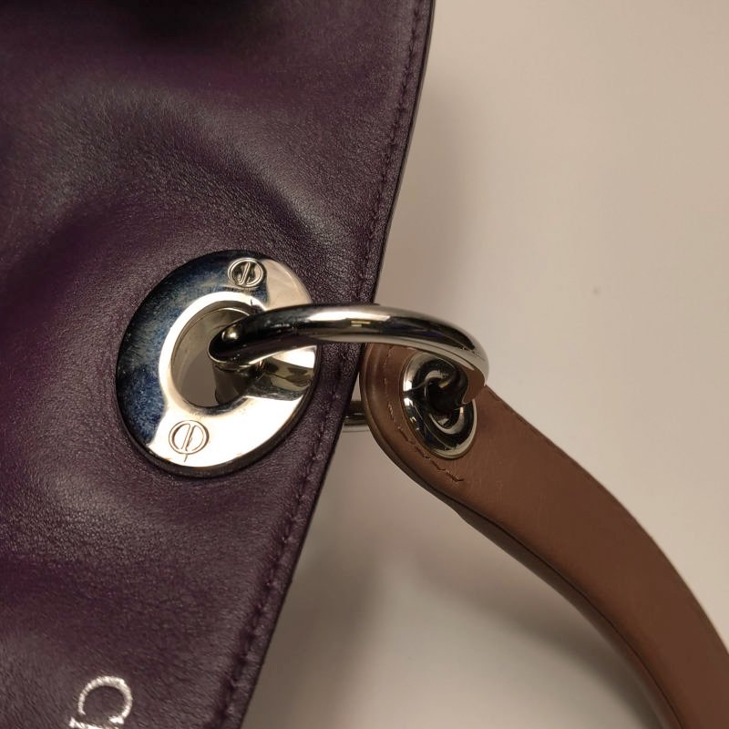 Dior Diorissimo大號牛皮純色Dior字母吊飾子母包單肩包-13