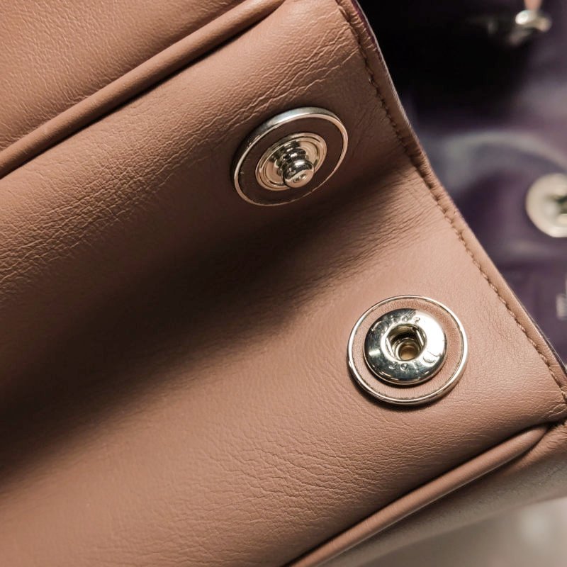 Dior Diorissimo大號牛皮純色Dior字母吊飾子母包單肩包-14