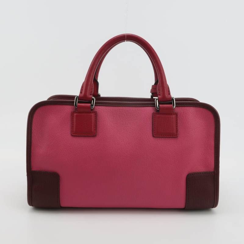 Loewe Amazona羊皮拼色logo標誌加固邊角手提包-4