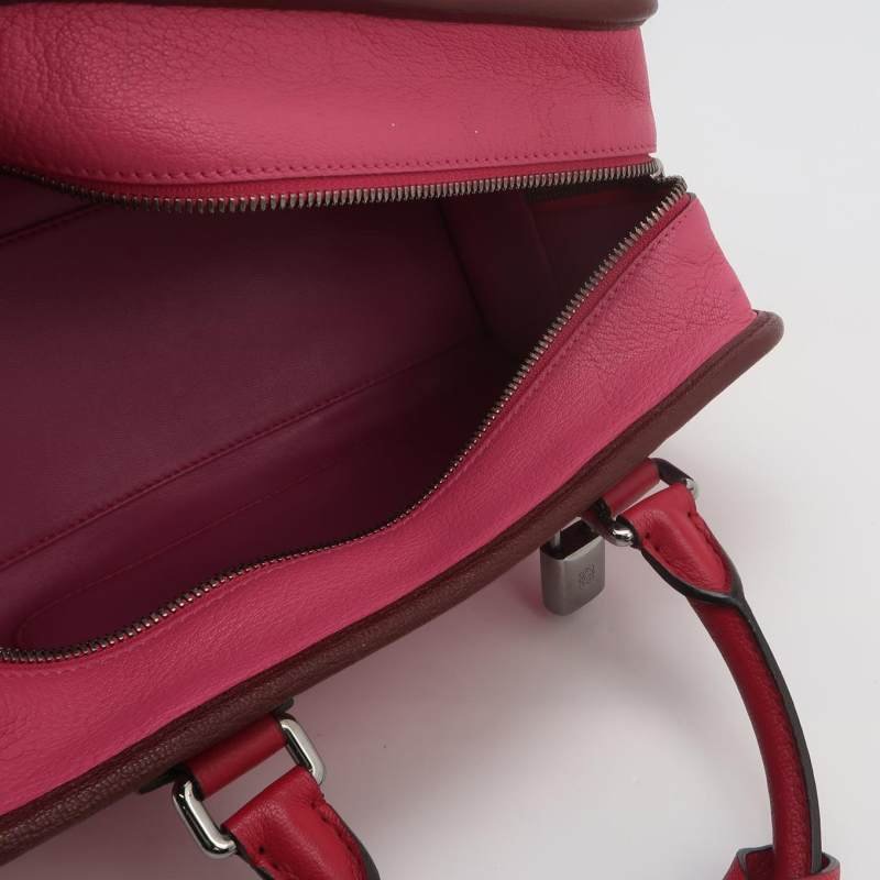 Loewe Amazona羊皮拼色logo標誌加固邊角手提包-6