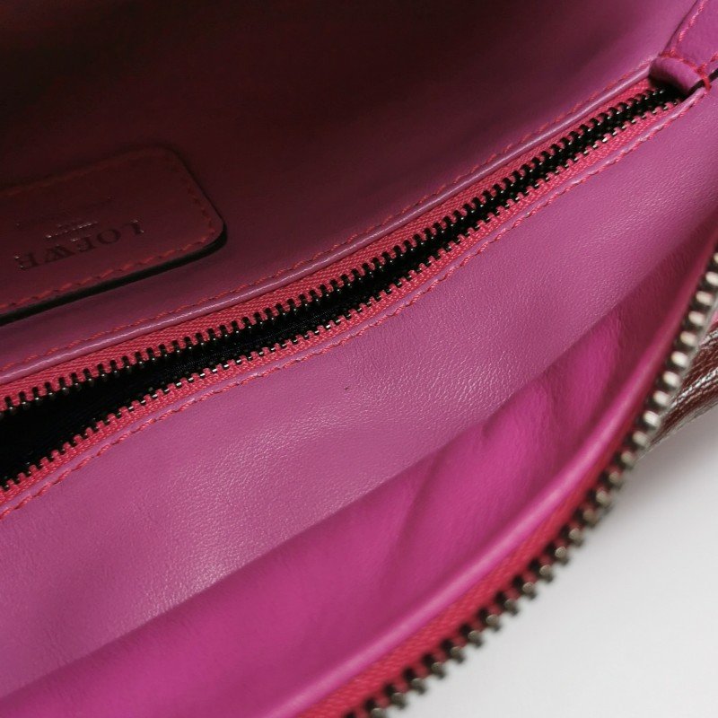 Loewe Amazona羊皮拼色logo標誌加固邊角手提包-8